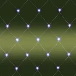 Home KLN 160C/WH LED-es háló, 2x1,5 m / 160 db hidegfehér LED, zöld vezeték, állófényű, hálózati adapter, kül- és beltéri kivitel, KLN_160C_WH