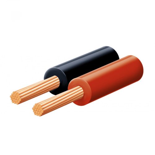 SAL KLS 0,15 hangszóróvezeték, piros-fekete, 2 x 0,15 mm2, 0,15 mm elemi szál, 100 m/ tekercs, KLS_0_15