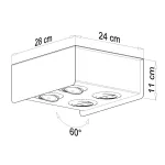 Plafon STEREO 4 biały KOBI-000929 KOBI