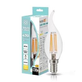   E14 LED-fényforrás, 4 W, filament, Meleg fehér WW 3000K 470lm, KOBI-001134 SpectrumLED