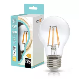   E27 LED-fényforrás, 7 W, filament, Meleg fehér WW 3000K 806lm, KOBI-001138 KOBI