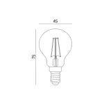 E14 LED-fényforrás, 4 W, filament, Meleg fehér WW 3000K 470lm, KOBI-001144 KOBI