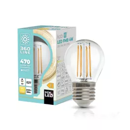  E27 LED-fényforrás, 4 W, filament, Meleg fehér WW 3000K 470lm, KOBI-001146 KOBI