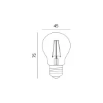 E27 LED-fényforrás, 4 W, filament, Meleg fehér WW 3000K 470lm, KOBI-001146 KOBI