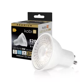   GU10 LED-fényforrás, 5 W, Hideg fehér CW 6500K 450lm, KOBI-001221 KOBI