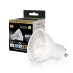 GU10 LED-fényforrás, 7 W, Hideg fehér CW 6500K 630lm, KOBI-001231 KOBI