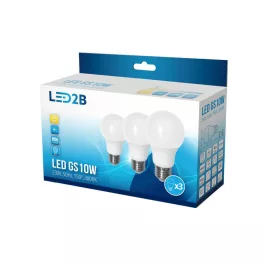 E27 LED-fényforrás, 10 W, Meleg fehér, 3-as kiszerelés