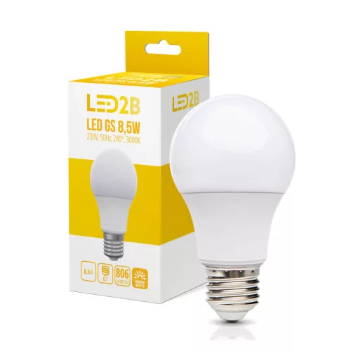E27 LED-fényforrás, 9 W, Meleg fehér WW K lm, KOBI-001271 SpectrumLED