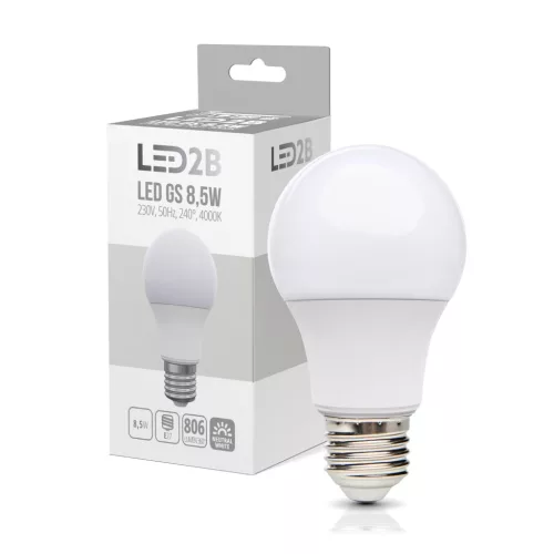 E27 LED-fényforrás, 9 W, Természetes fehér NW 4000K 806lm, KOBI-001272 KOBI