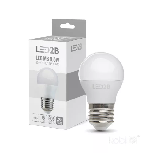 E27 LED-fényforrás, 9 W, Természetes fehér NW 4000K 806lm, KOBI-001293 KOBI