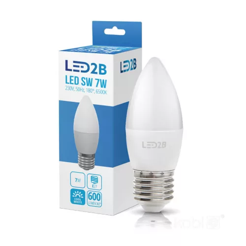 E27 LED-fényforrás, 7 W, Hideg fehér CW 6500K 600lm, KOBI-001303 KOBI