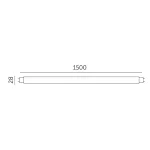 T8 LED-fénycső 22W, 150 cm, Természetes fehér