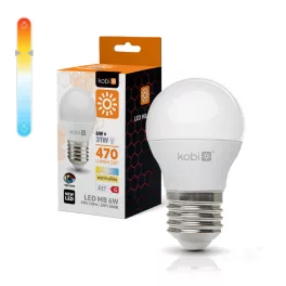   E27 LED-fényforrás, 6 W, Meleg fehér WW 3000K 470lm, KOBI-001337 KOBI