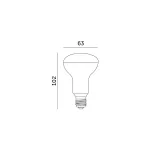 E27 LED-fényforrás, 8 W, Meleg fehér WW 3000K 700lm, KOBI-001355 KOBI