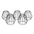 Lampshade for CRETE LS D1 black 5 pcs Kobi Design KOBI-001443 KOBI