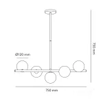 Hanging lamp GLOBE ELEGANCE GOLD S5 5xG9 Kobi Design KOBI-001533 KOBI
