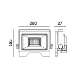 MH LED-reflektor, 120°, IP65, 100 W, Hideg fehér, fekete