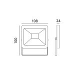 MH LED-reflektor, 120°, IP65, 10 W, Meleg fehér, fekete KOBI-001642 KOBI