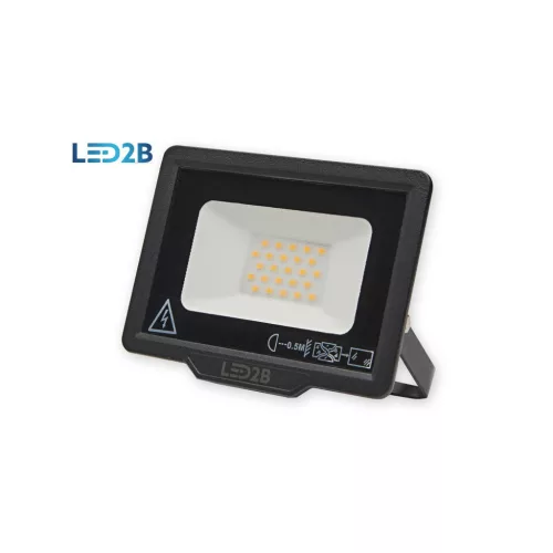 MH LED-reflektor, 120°, IP65, 20 W, Meleg fehér, fekete