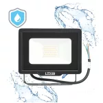 MH LED-reflektor, 120°, IP65, 30 W, Természetes fehér, fekete