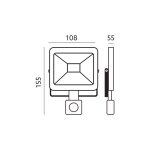 MHC LED-reflektor, 120°, IP44, 10 W, Meleg fehér, fekete KOBI-001663 KOBI
