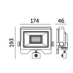 MHC LED-reflektor, 120°, IP44, 50 W, Természetes fehér, fekete
