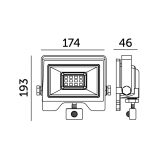 MHC LED-reflektor, 110°, IP54, 50 W, Hideg fehér, fekete KOBI-001682 KOBI