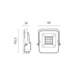 MHN LED-reflektor, 120°, IP65, 20 W, Hideg fehér, fekete KOBI-001740 KOBI