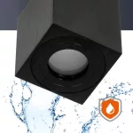 Downlight AQUARIUS 1xGU10 square IP44 black Kobi KOBI-002007 SpectrumLED