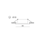Downlight AQUA SLIM G5,3/GU10 IP44 chrom JVS KOBI-002018 KOBI