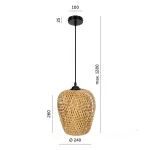 Hanging lamp BOHO BERN 1xE27 Kobi Design KOBI-002156 KOBI