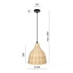 Hanging lamp BOHO RENNES  1xE27 Kobi Design KOBI-002164 KOBI