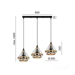 KOBI KOBI-002165, Hanging lamp BOHO SIENA 3xE27 Kobi Design