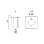 Driveway fixture INGRESS 1xGU10 square IP67 LED2B KOBI-002243 KOBI