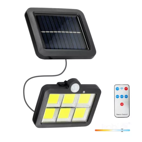 PRISM napelemes LED-reflektor, IP44, 2 W, Hideg fehér, fekete