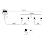 Solar garden lamp SOLAR 30 LED STARLIGHT 3000K LED2B
