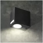 Garden wall lamp QUERK 6 1xGU10 IP54 black LED2B KOBI-003706 KOBI