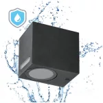 Garden wall lamp QUERK 6 1xGU10 IP54 black LED2B KOBI-003706 KOBI