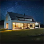MHCS napelemes LED-reflektor, 120/60°, IP65, 10 W, Természetes fehér, fekete