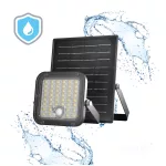 MHCS napelemes LED-reflektor, 120/60°, IP65, 10 W, Természetes fehér, fekete