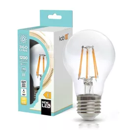   E27 LED-fényforrás, 10 W, filament, Meleg fehér WW 3000K 1200lm, KOBI-004080 KOBI