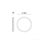 Ceiling lamp LED NIVERA CIRCLE 18W 3CCT IP54 white Kobi Premium KOBI-004088 KOBI