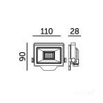 DELYO MHN LED-reflektor, 110°, IP65, 20 W, Hideg fehér, fekete KOBI-004227 KOBI