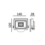 DELYO MHN LED-reflektor, 110°, IP65, 30 W, Természetes fehér, fekete KOBI-004228 SpectrumLED