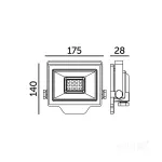 DELYO MHN LED-reflektor, 110°, IP65, 50 W, Természetes fehér, fekete KOBI-004230 KOBI