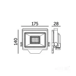 DELYO MHN LED-reflektor, 110°, IP65, 50 W, Természetes fehér, fekete