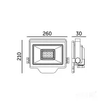 DELYO MHN LED-reflektor, 110°, IP65, 100 W, Természetes fehér, fekete KOBI-004232 SpectrumLED