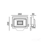 DELYO MHN LED-reflektor, 110°, IP65, 100 W, Természetes fehér, fekete