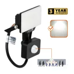 DELYO MHNC LED-reflektor, 120°, IP54, 10 W, Természetes fehér, fekete KOBI-004234 KOBI