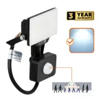 DELYO MHNC LED-reflektor, 110°, IP54, 10 W, Hideg fehér, fekete KOBI-004235 KOBI